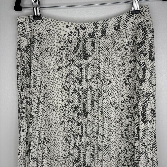 J. Crew Snake Print Pleated Midi Skirt Sz 6 Animal Print Career - Picture 2 of 8